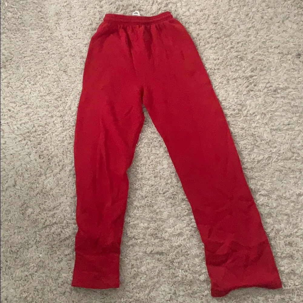 Red sweatpants